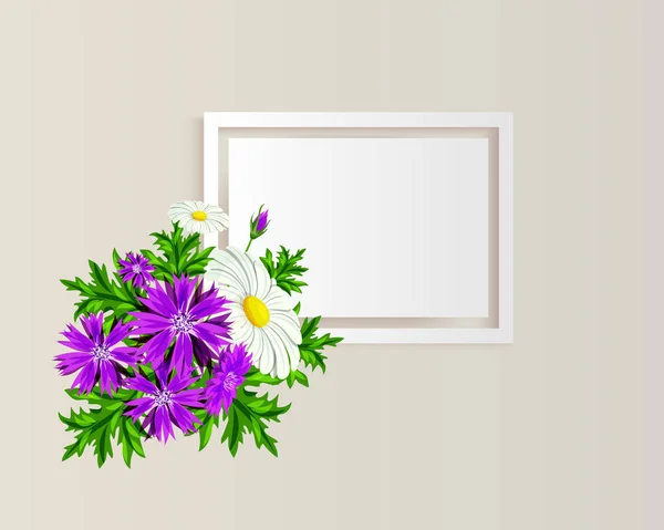 Marco vectorial con flores — Archivo Imágenes Vectoriales