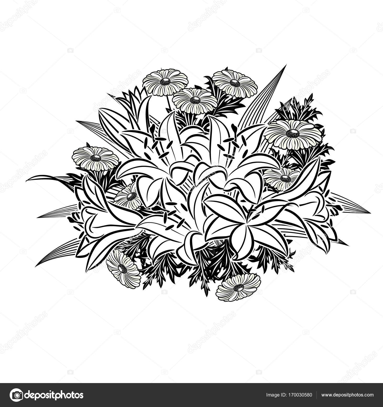 上花束 イラスト 白黒 アニメ画像 上花束 イラスト 白黒 アニメ画像