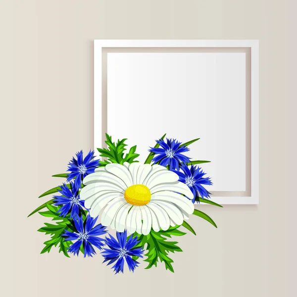 Vector frame met bloemen — Stockvector