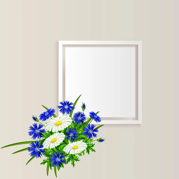 Telaio vettoriale con fiori — Vettoriale Stock