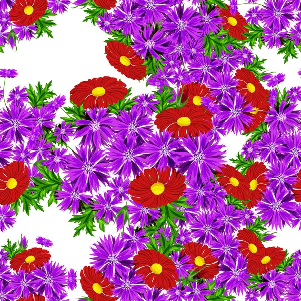 Vector patrón de flores sin costura — Vector de stock