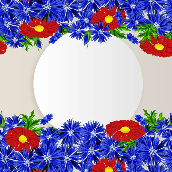 Marco vectorial con flores — Vector de stock