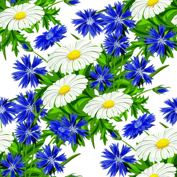 Vector patrón de flores sin costura — Vector de stock