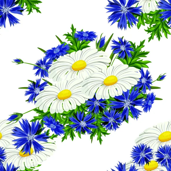 Vector patrón de flores sin costura — Vector de stock