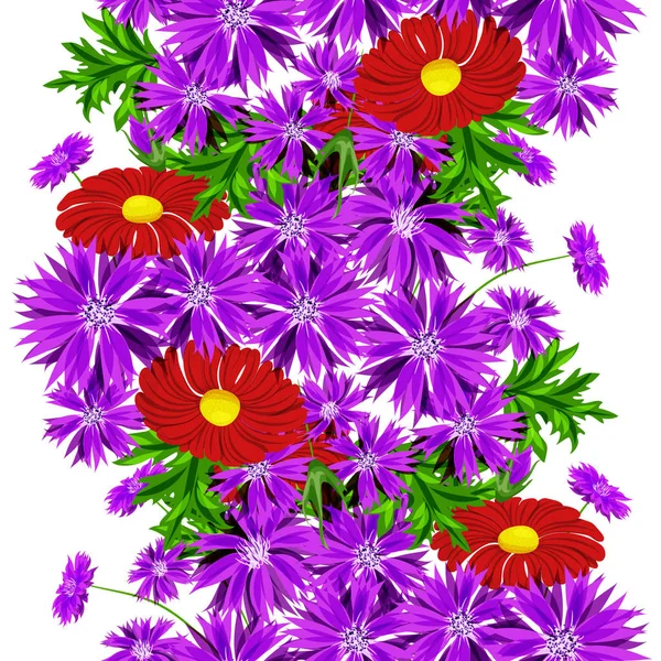 Vector patrón de flores sin costura — Archivo Imágenes Vectoriales