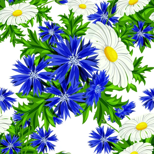 Vector patrón de flores sin costura — Vector de stock