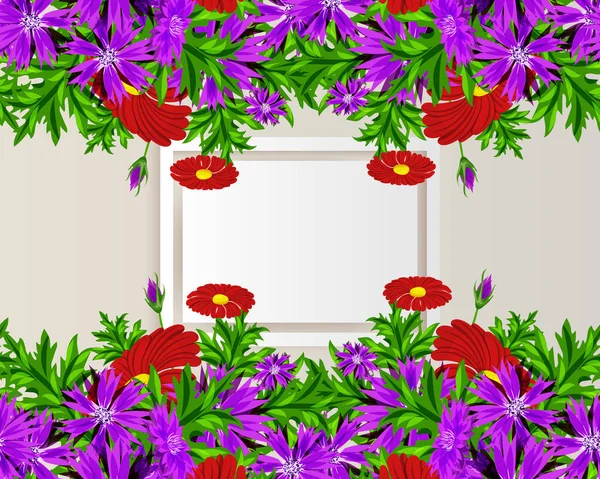 Vector frame met bloemen — Stockvector