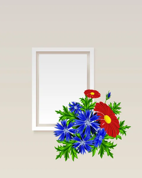 Marco vectorial con flores — Archivo Imágenes Vectoriales