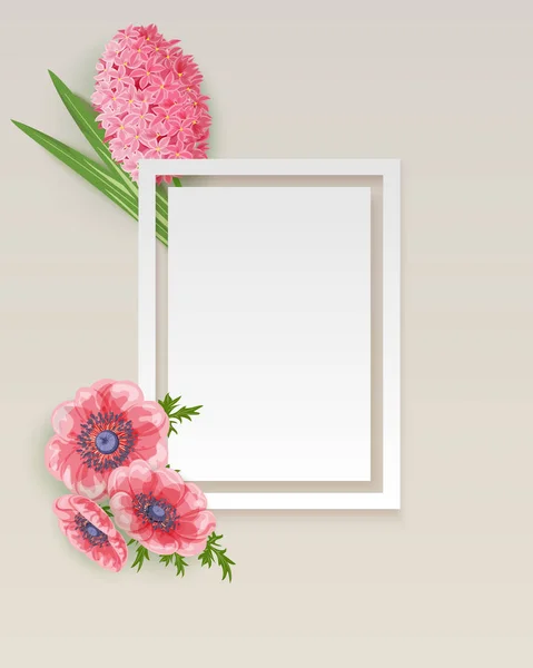 Vector frame met bloemen — Stockvector