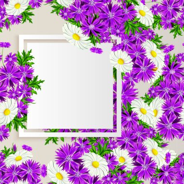 vektör, çiçekli çerçeve