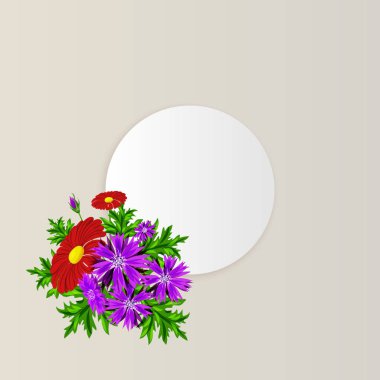 vektör, çiçekli çerçeve