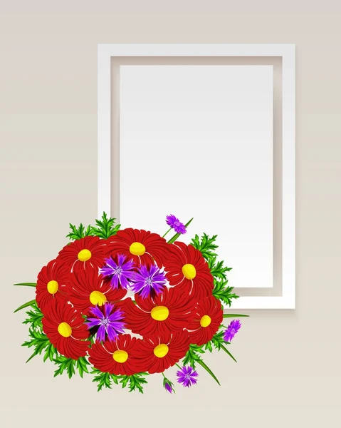 Векторная рамка с цветами — стоковый вектор
