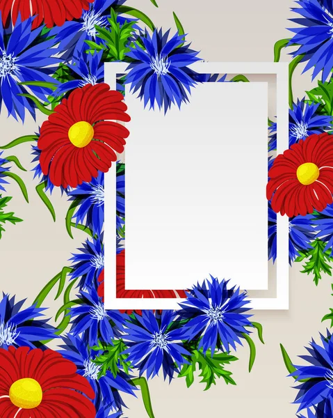 vektör, çiçekli çerçeve