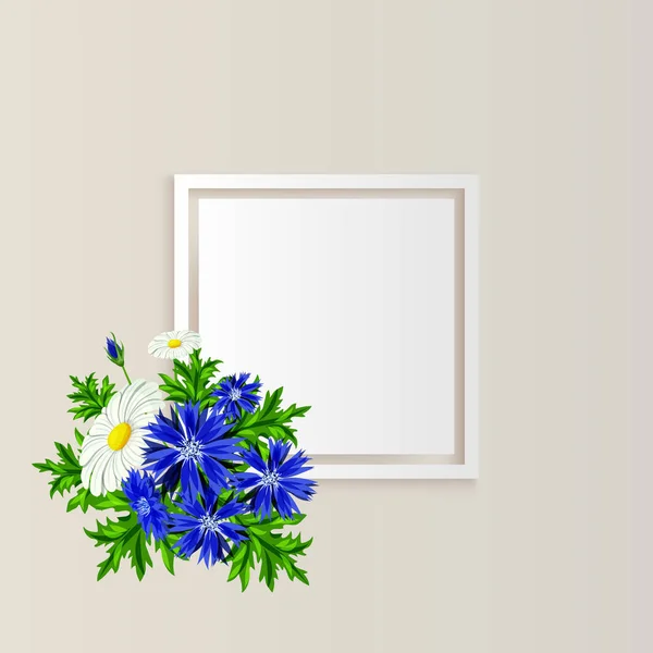 Vector frame met bloemen — Stockvector