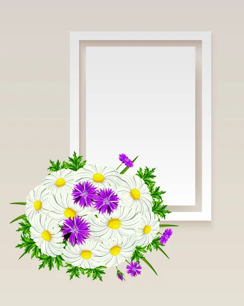 Telaio vettoriale con fiori — Vettoriale Stock