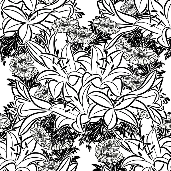 Seamless monochrome pattern — Stock Vector