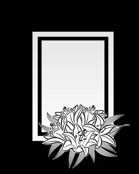 Cadre vectoriel avec fleurs — Image vectorielle