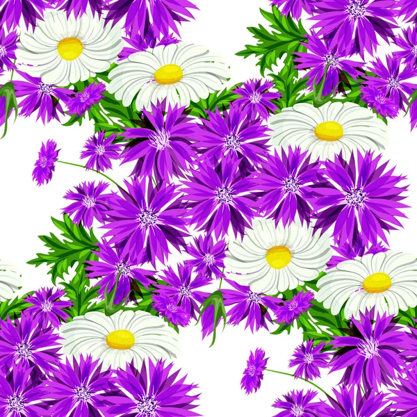 Vector patrón de flores sin costura — Vector de stock