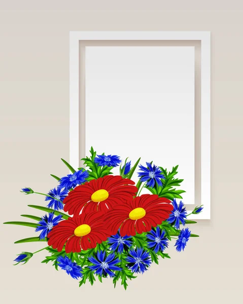 Marco vectorial con flores — Archivo Imágenes Vectoriales