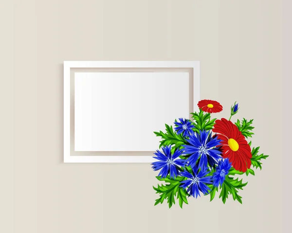 Vector frame with flowers — Stock Vector