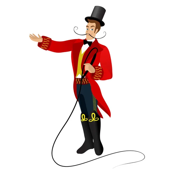 Animated character, circus trener. — Stock Vector