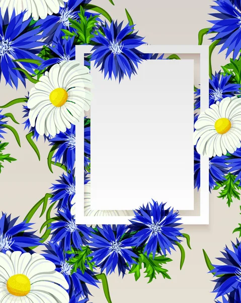 Vector, frame met bloemen — Stockvector