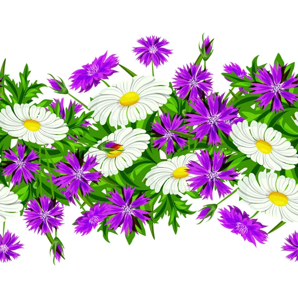 Vector patrón de flores sin costura — Vector de stock