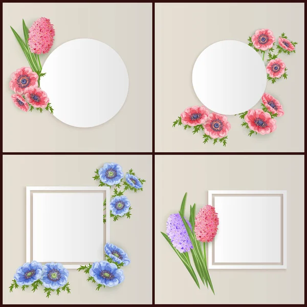 Moldura vetorial com flores —  Vetores de Stock