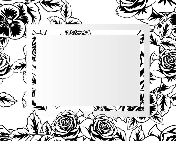 Quadro com flores — Vetor de Stock