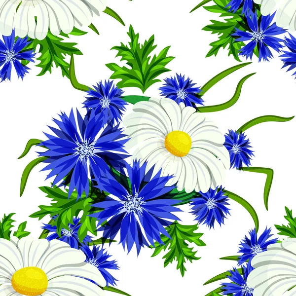 Vector patrón de flores sin costura — Vector de stock