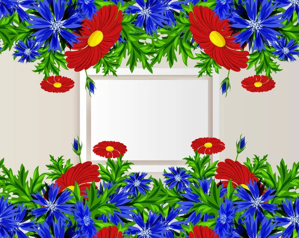 Vector frame met bloemen — Stockvector