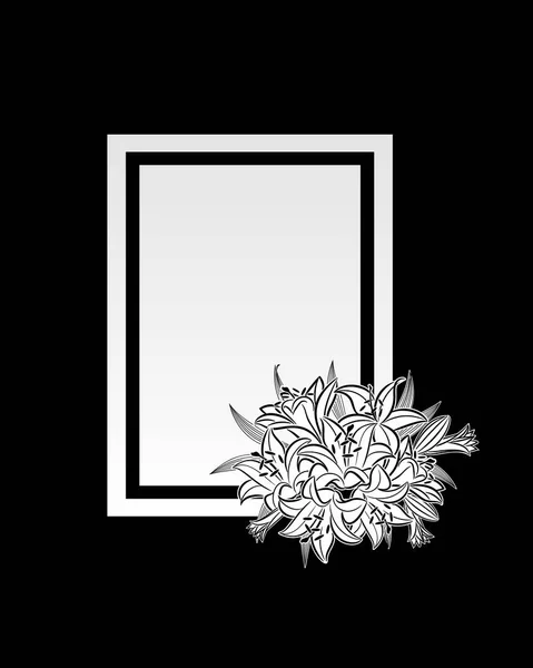 Cadre vectoriel avec fleurs — Image vectorielle