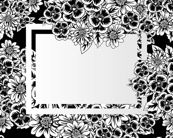 Vector frame met bloemen — Stockvector