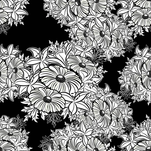 Modèle monochrome sans couture — Image vectorielle