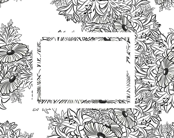 Cadre avec fleurs — Image vectorielle