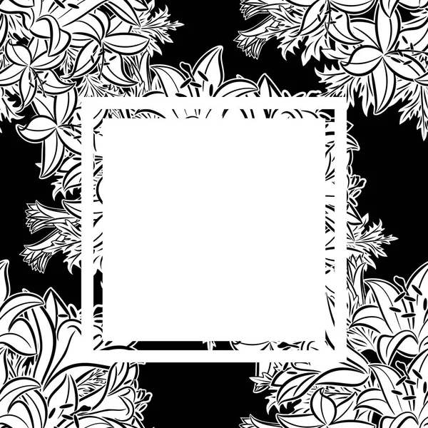 Векторна рамка з квітами — стоковий вектор