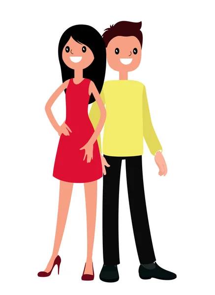 Karakter animációs stílusban férfi és nő — Stock Vector