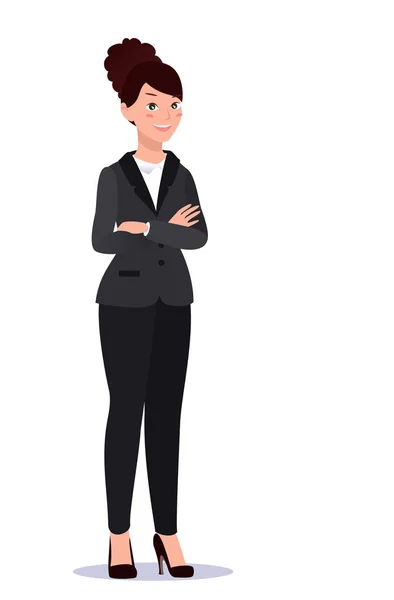 ผู้หญิงธุรกิจในชุดสูท อารมณ์ โพสท่า . — ภาพเวกเตอร์สต็อก