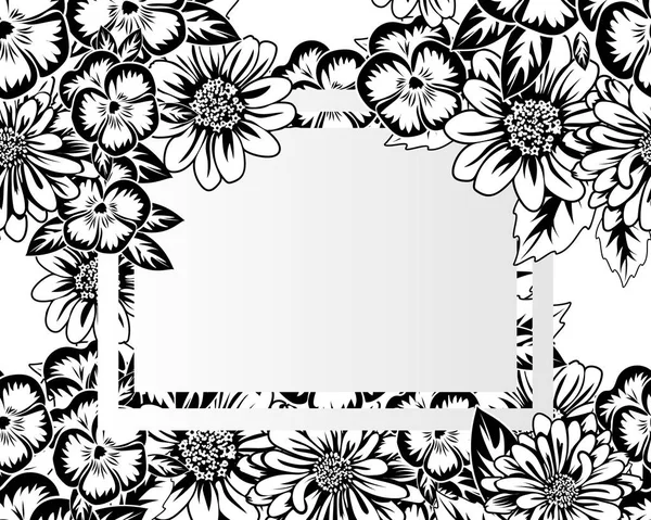 Frame met bloemen — Stockvector