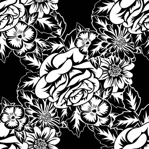 Seamless monochrome pattern — Stock Vector