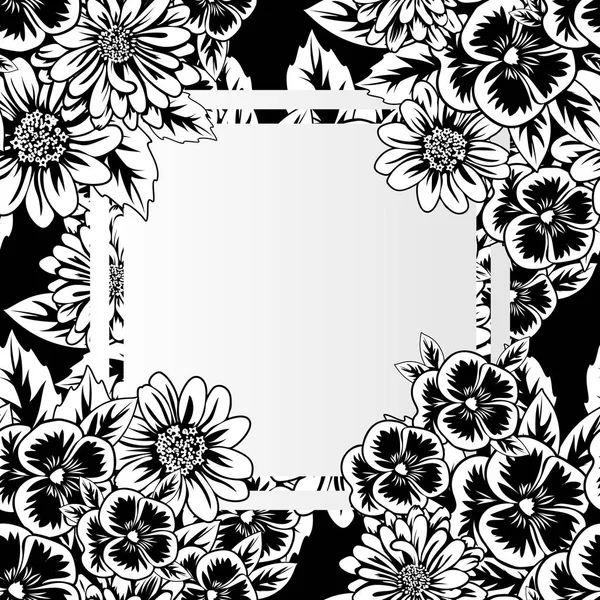 Vector frame met bloemen — Stockvector