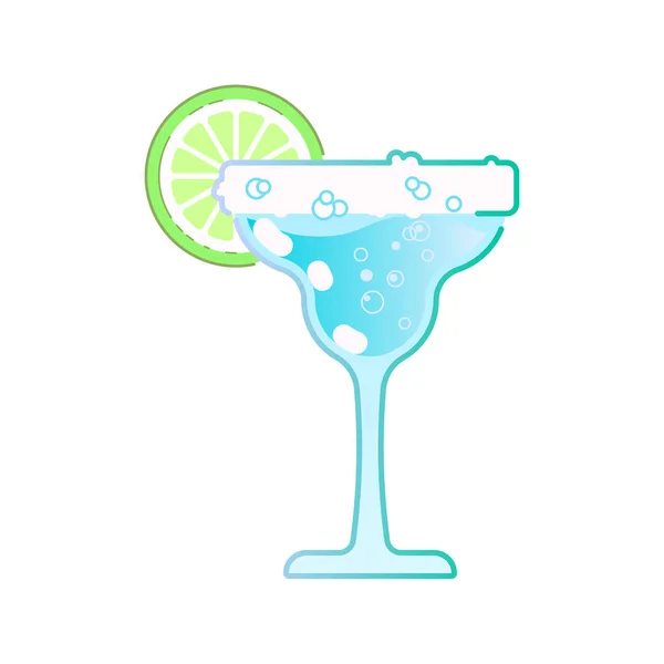 Cocktail und Zitrone — Stockvektor