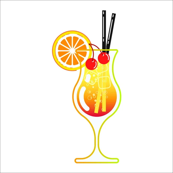 Alkoholischer Cocktail im Glas. — Stockvektor