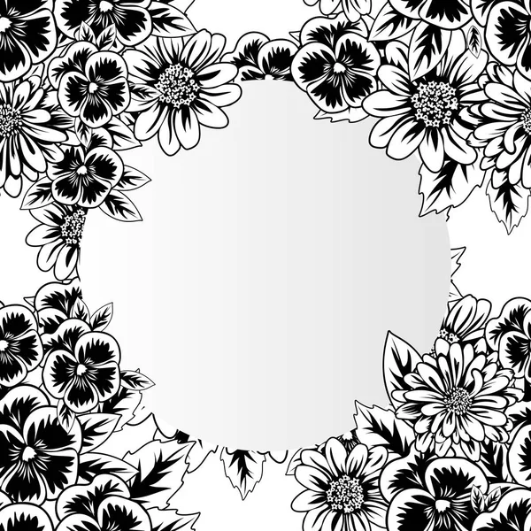 Frame met bloemen — Stockvector