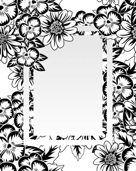 Frame met bloemen — Stockvector