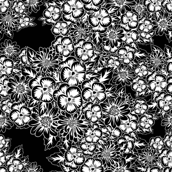 Modèle monochrome sans couture — Image vectorielle