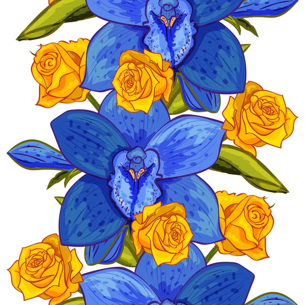 Modèle de fleur sans couture vectoriel — Image vectorielle