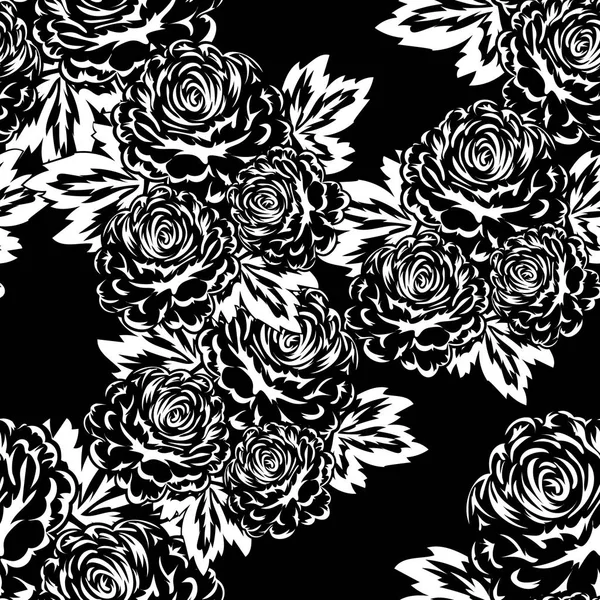 Bouquet de fleurs monochrome — Image vectorielle