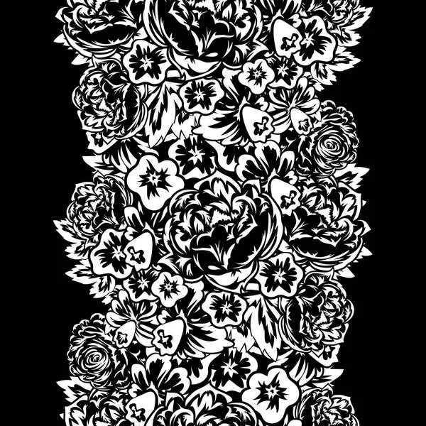 Bouquet of flowers monochrome — Stock Vector