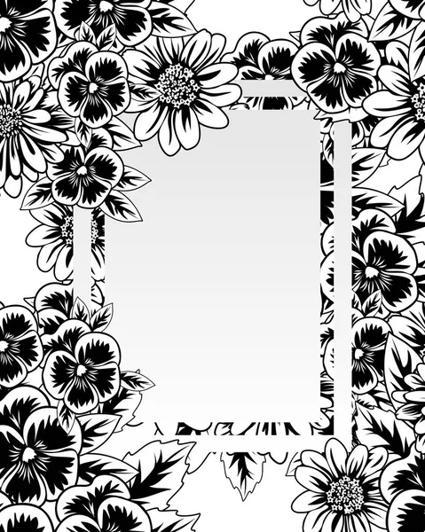 Frame met bloemen — Stockvector